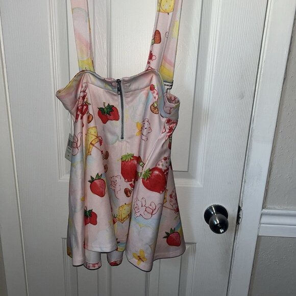 Strawberry Shortcake Suspenders Skater Cartoon Skirt Hot Topic Size Small - Picture 4 of 8